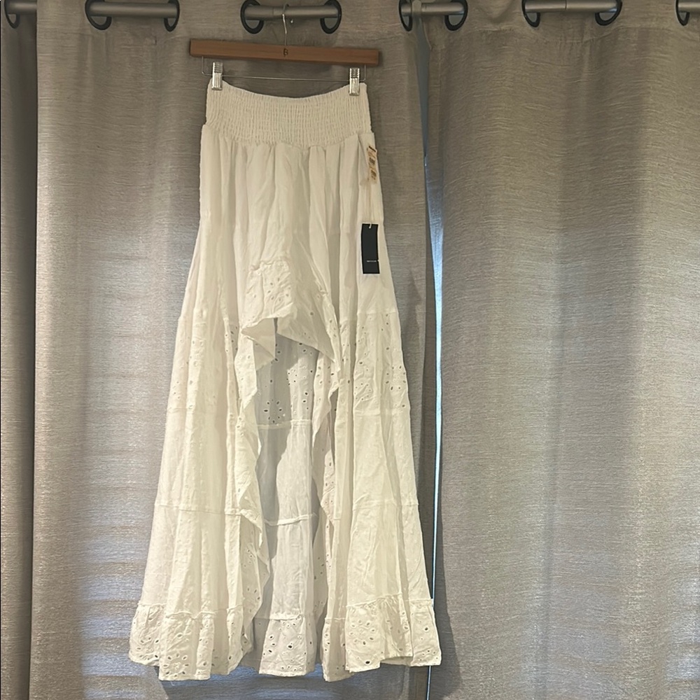 Tilly's White High-Low A-Line Maxi Skirt